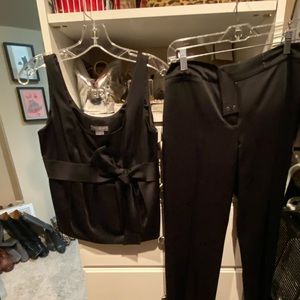 Special Event Black Bowed Top and Slacks 4P set